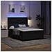 Letto a molle con strisce LED Nero 160 x 200 cm Velluto - Foto miniatura 3