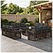 Set Divano da Giardino 13 pz Grigio e Grigio Scuro polyrattan - Foto miniatura 10
