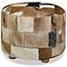 Pouf Rotondo In Vera Pelle 50x50x45 Cm - Foto miniatura 3