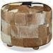 Pouf Rotondo In Vera Pelle 50x50x45 Cm - Foto miniatura 4
