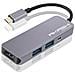 Hub Usb Type C 4 I 1 Multiporta Hdmi 4k / Usb 3.0 / Type-c - Grigio - Foto miniatura 7