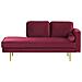 Chaise Longue In Velluto Rosso Scuro Destra Miramas - Foto miniatura 1