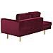 Chaise Longue In Velluto Rosso Scuro Destra Miramas - Foto miniatura 6