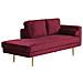 Chaise Longue In Velluto Rosso Scuro Destra Miramas - Foto miniatura 7