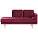 Chaise Longue In Velluto Rosso Scuro Destra Miramas - Foto miniatura 11