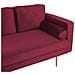 Chaise Longue In Velluto Rosso Scuro Destra Miramas - Foto miniatura 12