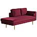 Chaise Longue In Velluto Rosso Scuro Destra Miramas - Foto miniatura 13