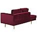 Chaise Longue In Velluto Rosso Scuro Destra Miramas - Foto miniatura 14