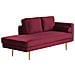 Chaise Longue In Velluto Rosso Scuro Destra Miramas - Foto miniatura 4