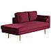Chaise Longue In Velluto Rosso Scuro Destra Miramas - Foto miniatura 8
