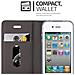 Custodia Compatibile Con Apple Iphone 4 / Iphone 4s In Grigio Nero - Coperchio Protettiva Con Chiusura Magnetica, Funzione Stand E Tasca Per Le Carte - Foto miniatura 3