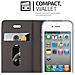 Custodia Compatibile Con Apple Iphone 4 / Iphone 4s In Grigio Nero - Coperchio Protettiva Con Chiusura Magnetica, Funzione Stand E Tasca Per Le Carte - Foto miniatura 6