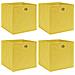 Scatole Portaoggetti 4pz Gialle 32x32x32 cm Tessuto - Foto miniatura 1
