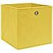 Scatole Portaoggetti 4pz Gialle 32x32x32 cm Tessuto - Foto miniatura 3