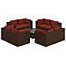 Set Divani Da Giardino 9 Pz Con Cuscini In Polyrattan Marrone - Foto miniatura 1