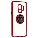 Cover Samsung Galaxy S9 Bimateria Anello Metallico Supporto Rossa - Foto miniatura 3