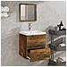 Mobile Da Bagno Con Specchio Rovere Fumo In Legno Multistrato - Foto miniatura 7