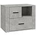 Comodino Grigio Cemento 60x36x45 Cm In Legno Multistrato - Foto miniatura 2