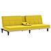 Divano Letto Con Portabicchieri In Tessuto Giallo Chiaro - Foto miniatura 4
