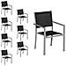 Set Di 8 Sedie In Alluminio Grigio - Textilene Nero - Foto miniatura 10