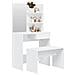 Set Tavolo Da Toeletta Bianco 74,5x40x141 Cm - Foto miniatura 3