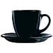 Set Di Tazze E Piatti Carine Nero Vetro 22 Cm (12 Pezzi) - Foto miniatura 1