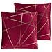 Set Di 2 Cuscini Pinus Velluto 45 X 45 Cm Rosso Trama Geometrica - Foto miniatura 3