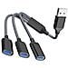 Adattatore Splitter Hub Usb A 3 Porte Black - Foto miniatura 2