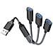 Adattatore Splitter Hub Usb A 3 Porte Black - Foto miniatura 3