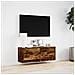 Mobile TV a Parete con Luci LED Rovere Fumo 100x31x35 cm - Foto miniatura 2
