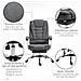 Sedia da Ufficio Reclinabile con Poggiapiedi Retrattile e Schienale Alto in Tessuto, Grigio - Foto miniatura 3