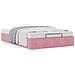 Struttura Letto Pouf Senza Materasso Rosa 120x200 cm Velluto - Foto miniatura 4