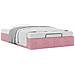 Struttura Letto Pouf Senza Materasso Rosa 120x200 cm Velluto - Foto miniatura 5