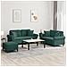 Set di Divani 3 pz con Cuscini Verde Scuro in Velluto - Foto miniatura 2