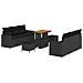 Set di Sofà da Giardino 9 Pezzi con Cuscini Nero Polyrattan Acacia, Set da Pranzo 3 Pezzi da Giardino con Cuscini Nero Polyrattan Acacia - Foto miniatura 1