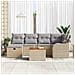 Set Divano da Giardino  7 Pezzi con Cuscini Beige in Rattan Polivalente, Divano da Giardino  a 2 Posti con Storage e Cuscini Beige in Rattan Polivalente - Foto miniatura 3