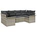 Set Divano da Giardino a 6 Pezzi con Cuscini Grigio Chiaro in Polyrattan,  Divano da Giardino a 2 Posti con Ripostiglio e Cuscini Grigio Chiaro in Polyrattan - Foto miniatura 1