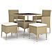 Set da Pranzo per Giardino 5 pz in Polyrattan Beige - Foto miniatura 1