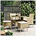 Set da Pranzo per Giardino 5 pz in Polyrattan Beige - Foto miniatura 2