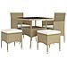 Set da Pranzo per Giardino 5 pz in Polyrattan Beige - Foto miniatura 3