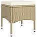 Set da Pranzo per Giardino 5 pz in Polyrattan Beige - Foto miniatura 6