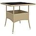 Set da Pranzo per Giardino 5 pz in Polyrattan Beige - Foto miniatura 8