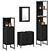 Set Mobili da Bagno 4 Pezzi Rovere Nero Legno Ingegnerizzato - Foto miniatura 3