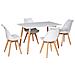 Tavolo Rettangolare Pia 120cm E 4 Sedie Nora Bianche - Foto miniatura 1