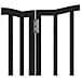 Cancello per Cani Pieghevole 3 Pannelli Nero 150cm Legno Pioppo - Foto miniatura 8
