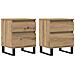 Comodini 2pz Rovere Artigianale 40x35x50 cm Legno Multistrato - Foto miniatura 1