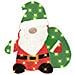 Babbo Natale Illuminato Bianco caldo 62 x 70 cm Tessuto di Lamè - Foto miniatura 1
