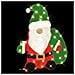 Babbo Natale Illuminato Bianco caldo 62 x 70 cm Tessuto di Lamè - Foto miniatura 4