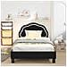 Struttura letto bambini con testata Nero 80 x 200 cm Velluto - Foto miniatura 3