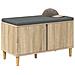 Panca per ingresso con cuscino Rovere Sonoma 80 x 38 x 46 cm - Foto miniatura 3